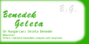 benedek geleta business card